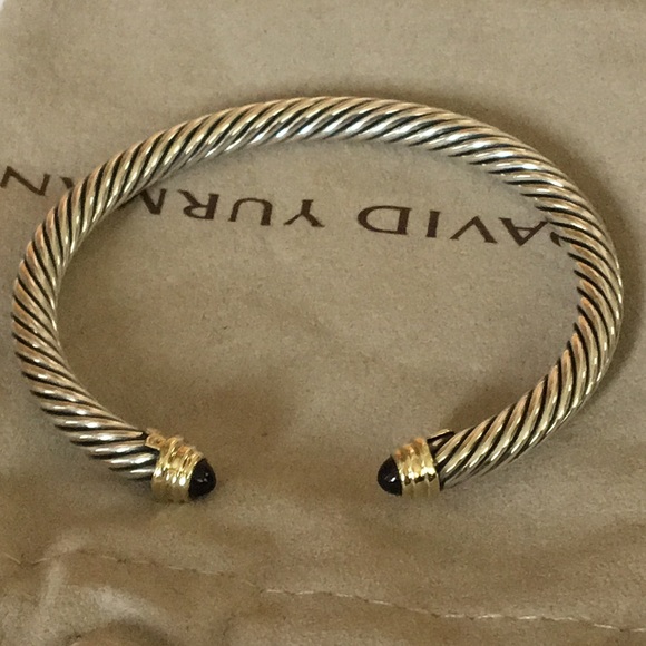 David Yurman Jewelry - David Yurman 5mm Sterling 14k Black Onyx Bracelet